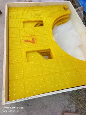2200×1800MM 回転テーブル 防滑マット 素材 PU 黄色 鋼の釘付き