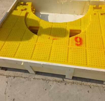 2200×1800MM 回転テーブル 防滑マット 素材 PU 黄色 鋼の釘付き